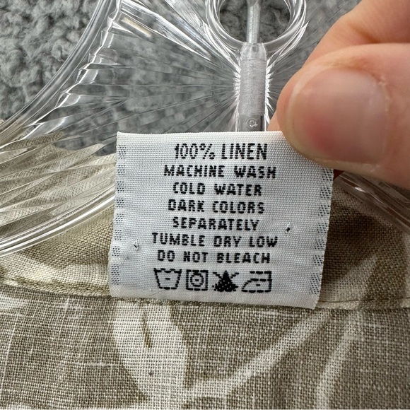 Click Color Me Cotton Long Sleeve Button Up Shirt Jacket Tan Linen Lagenlook W M - Picture 4 of 7